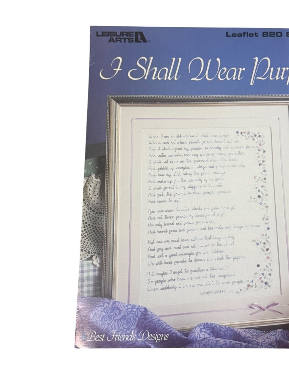 Crossstitch Needlepoint Brochure Best Friends Designs I Shall Wear Purple